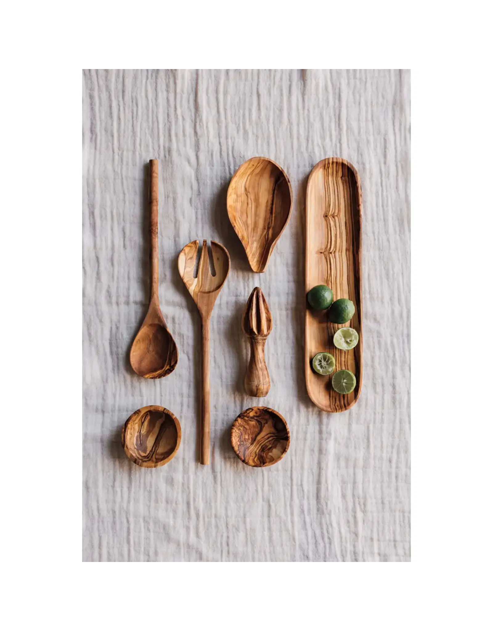 Olive Wood Pinch Bowls Set of 4