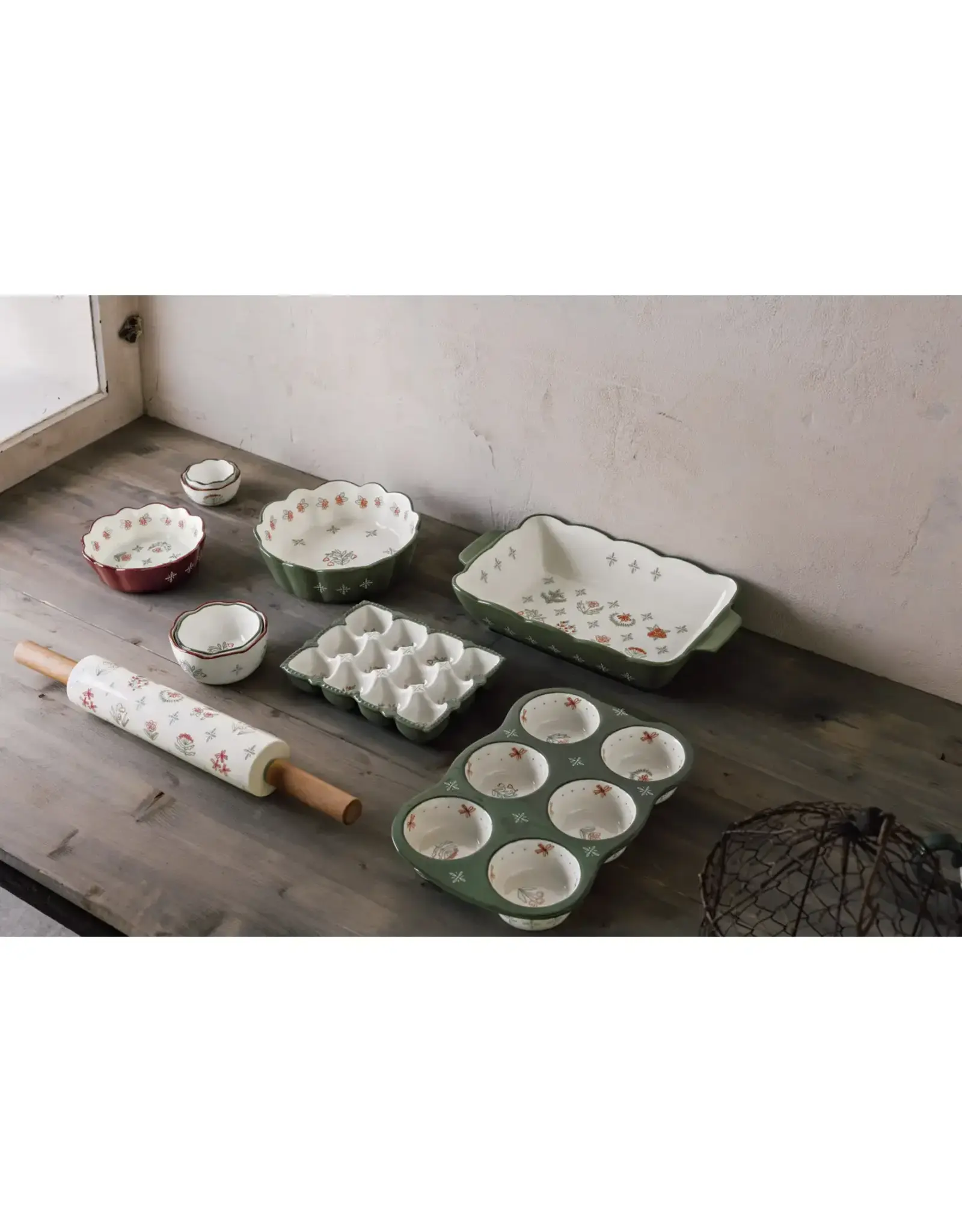 Camellia Stoneware Rolling Pin