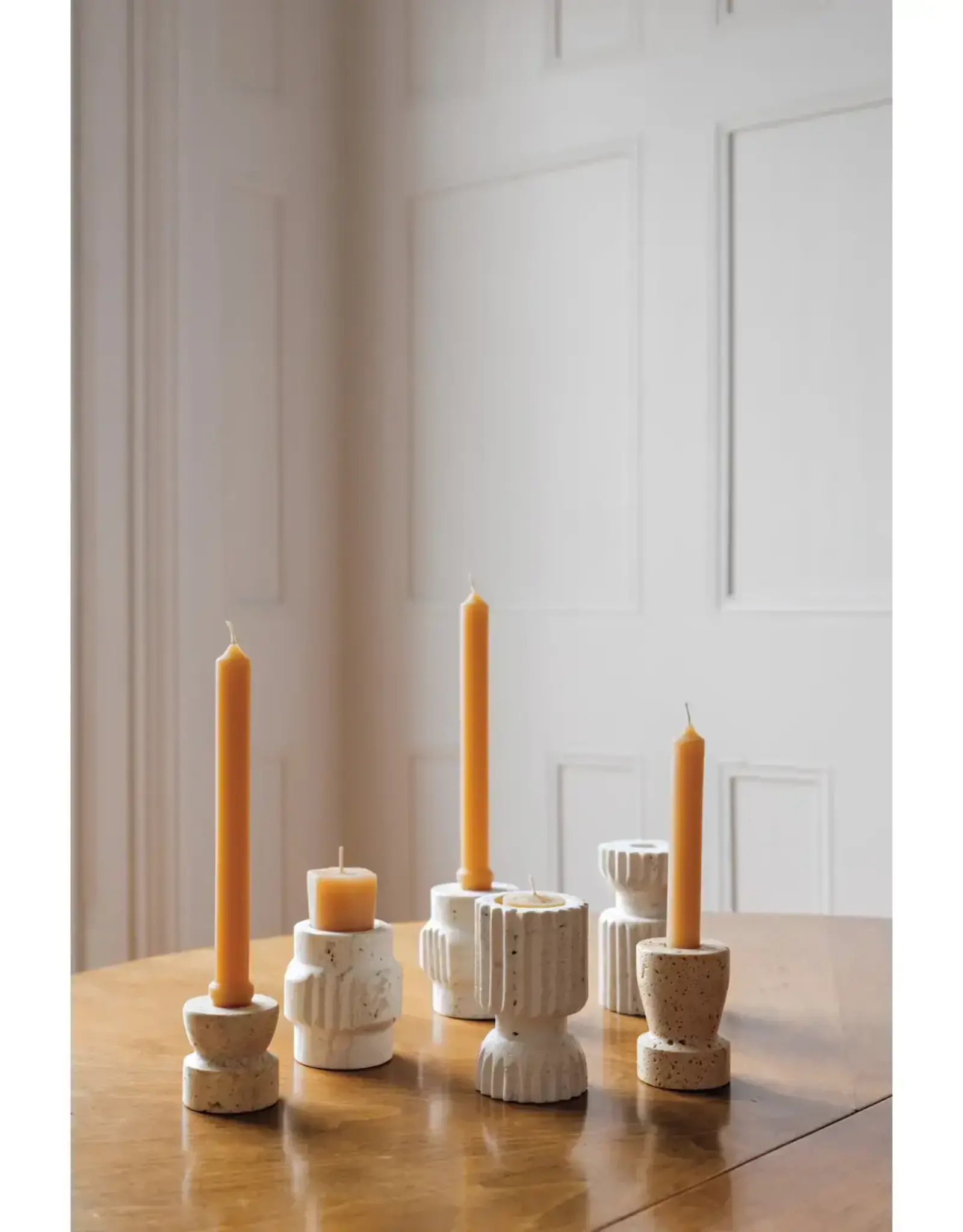 Heirloom Petra Travertine Candle Holder Short