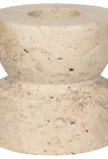 Heirloom Petra Travertine Candle Holder Short
