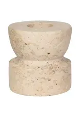 Heirloom Petra Travertine Candle Holder Short