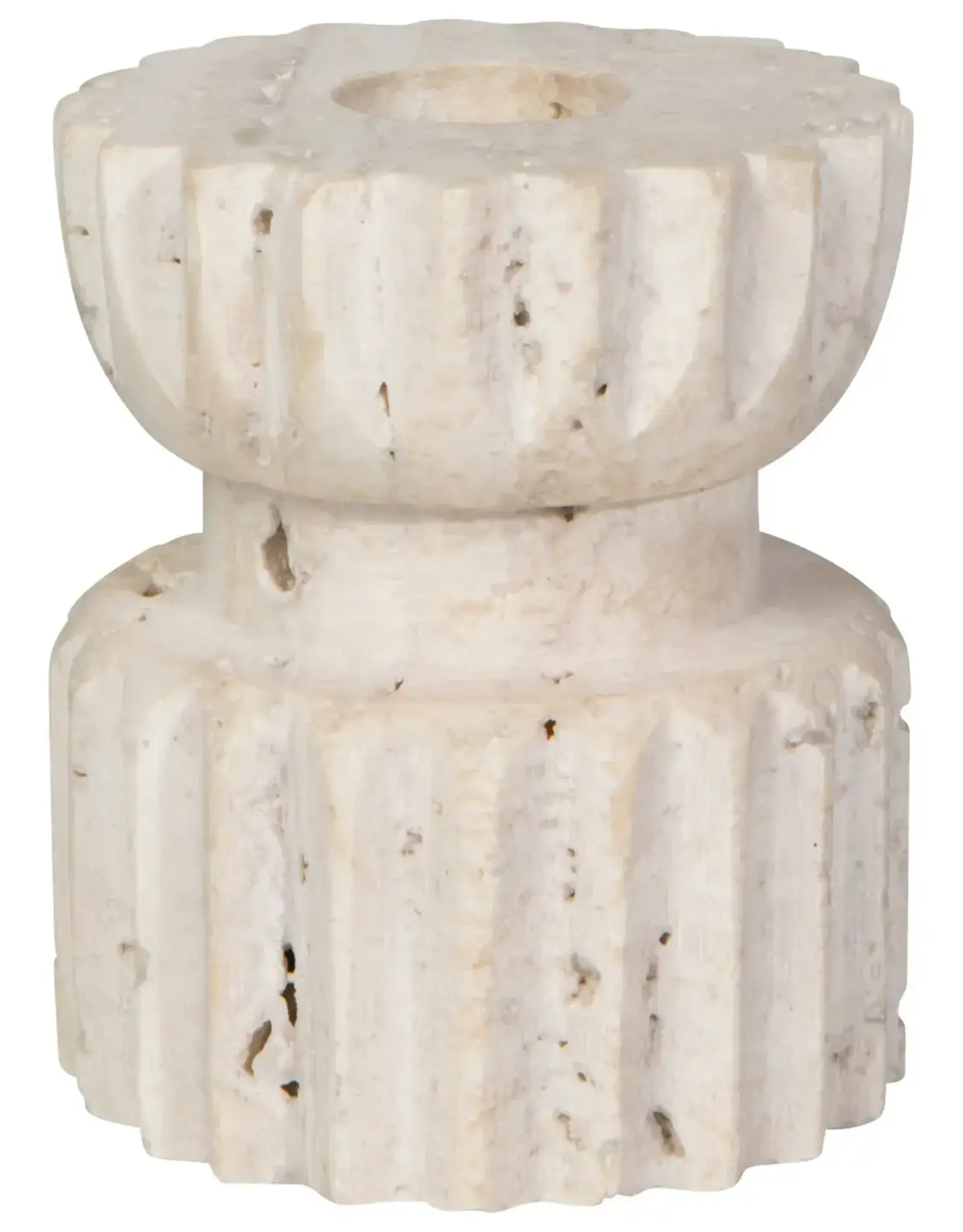 Heirloom Iona Travertine Candle Holder Short