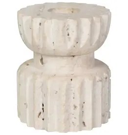 Heirloom Iona Travertine Candle Holder Short