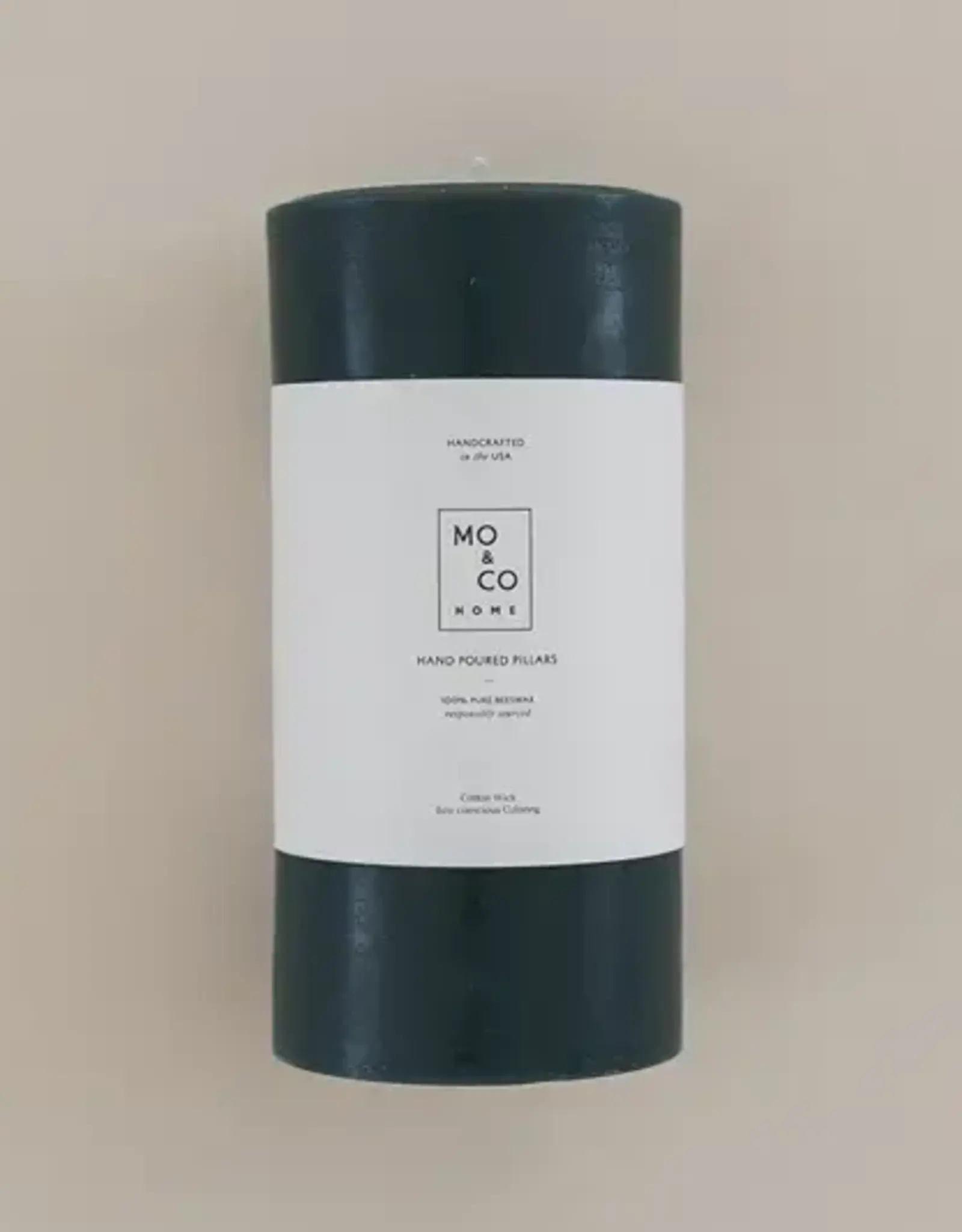 Forest Green 100% Beeswax Pillar Candle