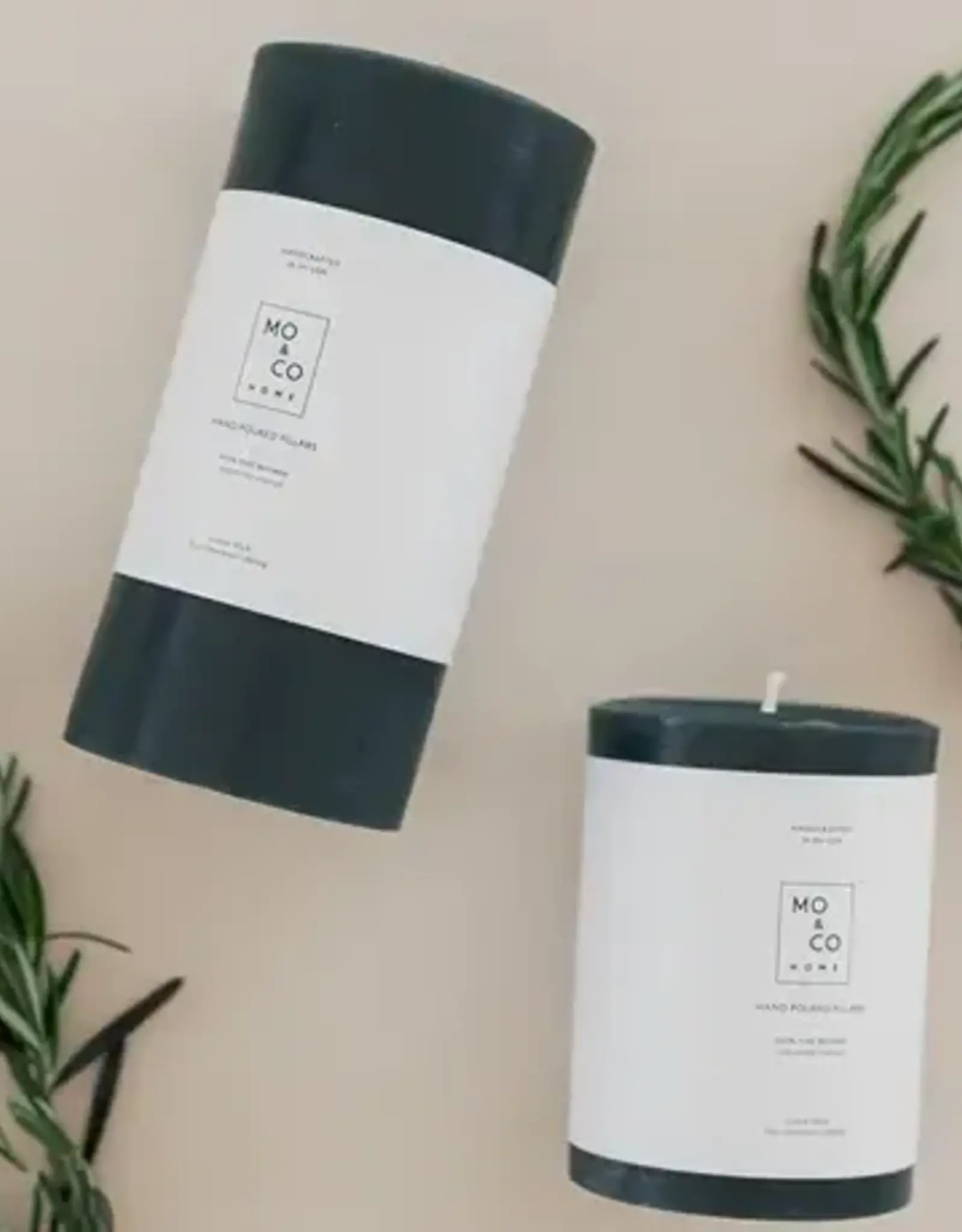 Forest Green 100% Beeswax Pillar Candle