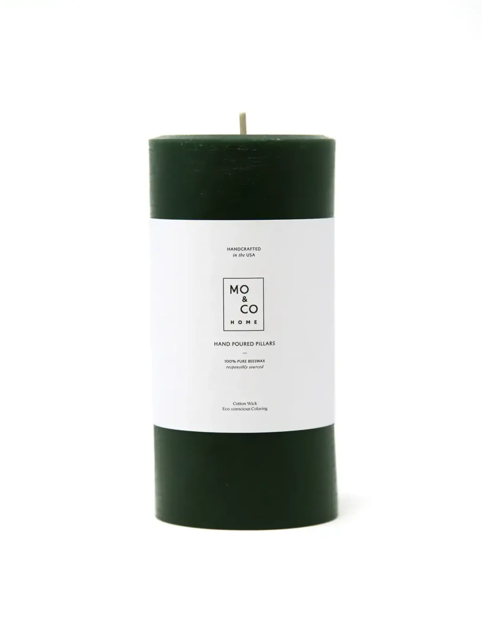 Forest Green 100% Beeswax Pillar Candle