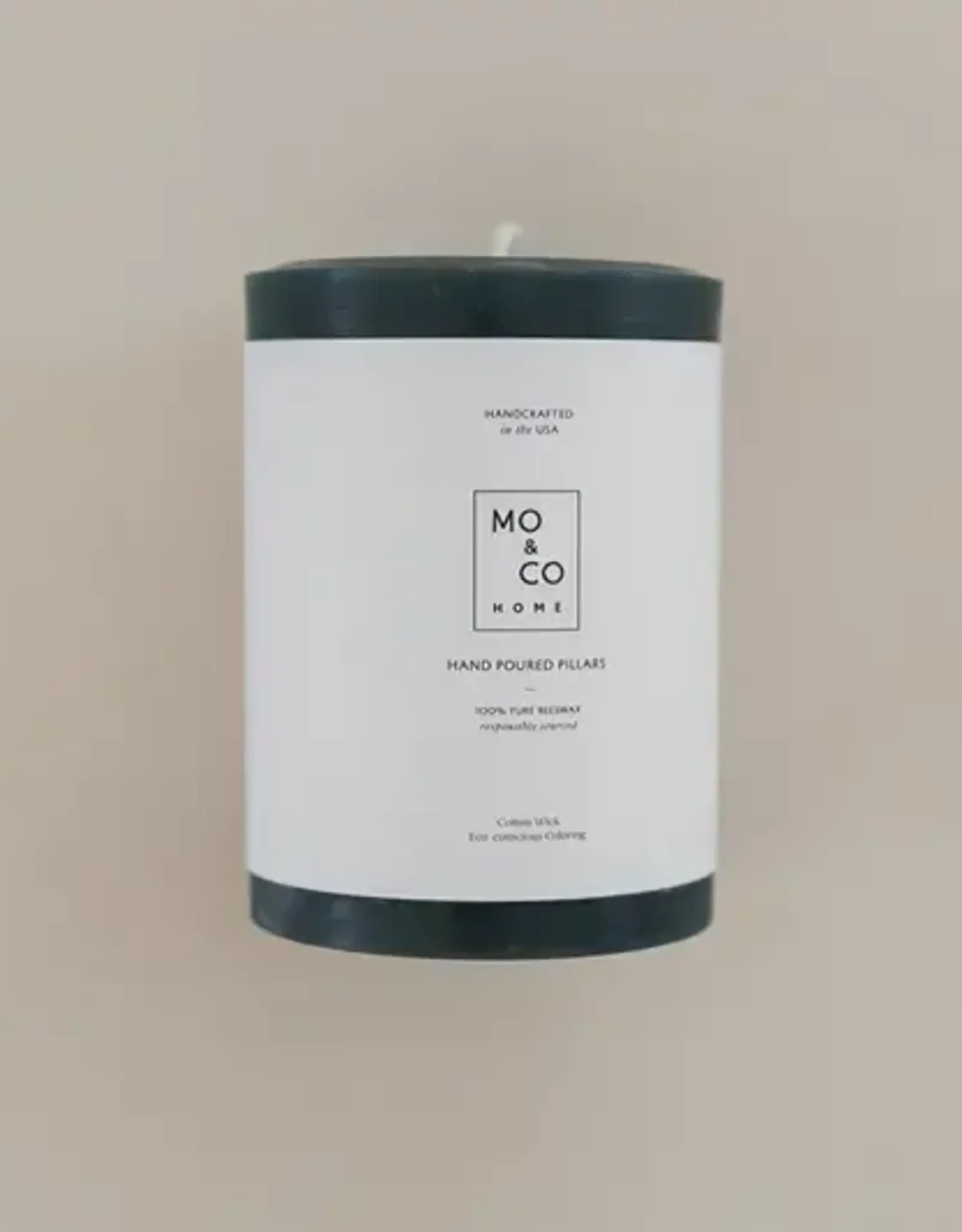 Forest Green 100% Beeswax Pillar Candle