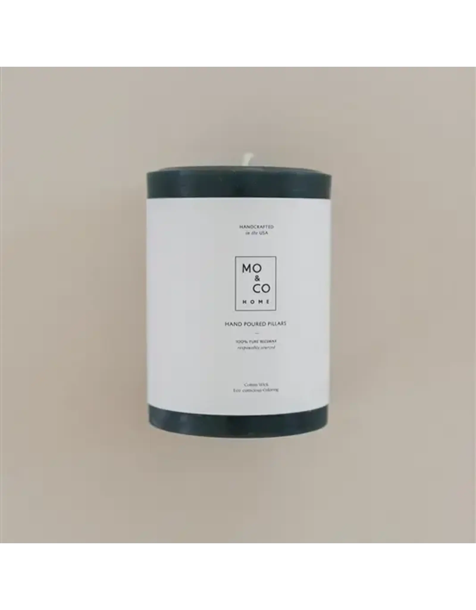 Forest Green 100% Beeswax Pillar Candle