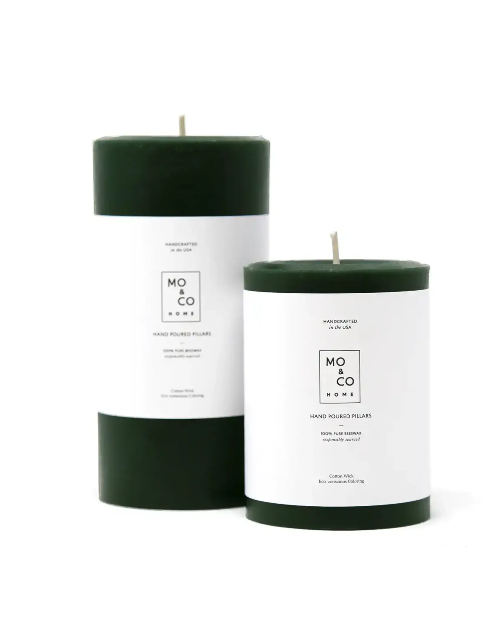 Forest Green 100% Beeswax Pillar Candle