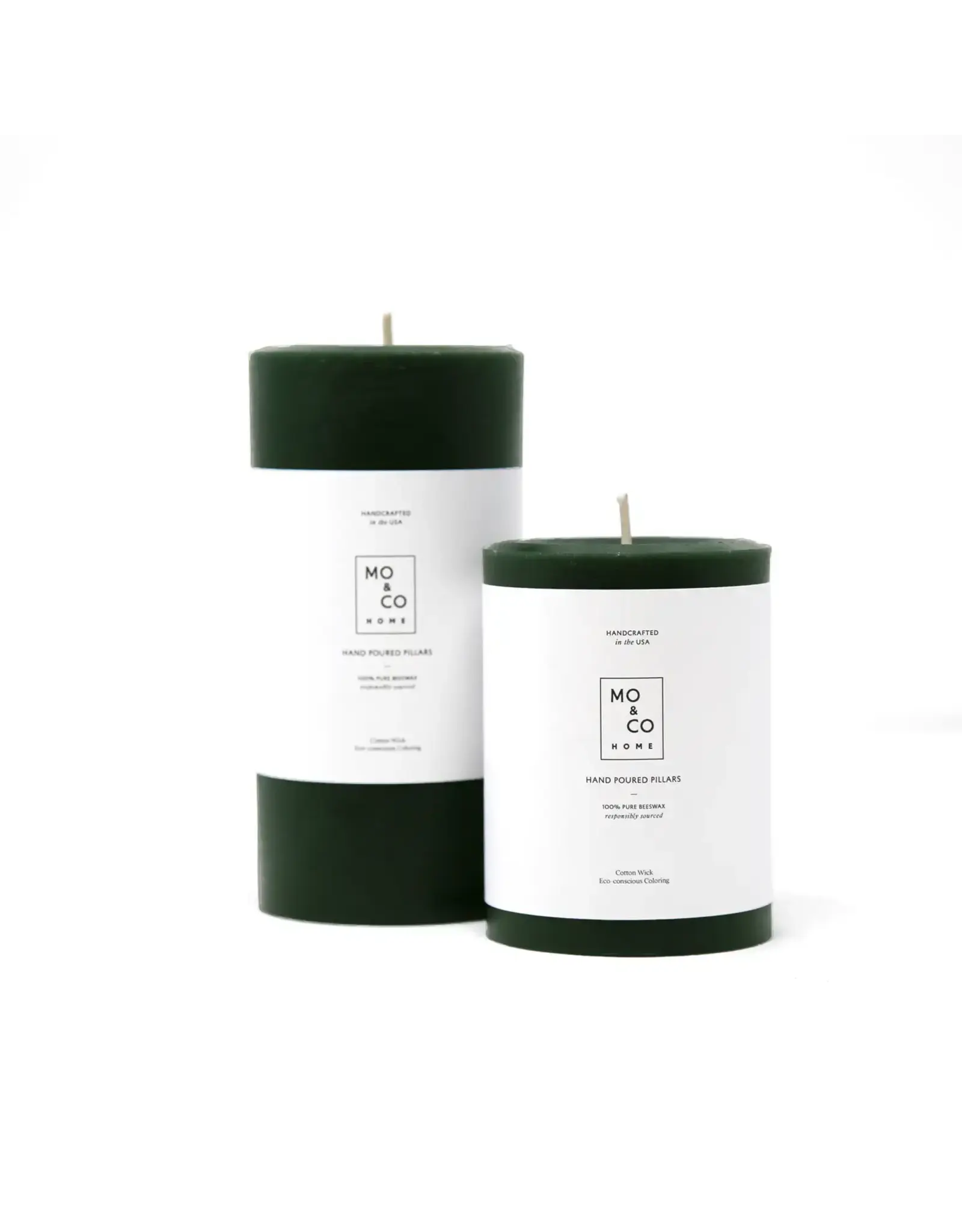 Forest Green 100% Beeswax Pillar Candle