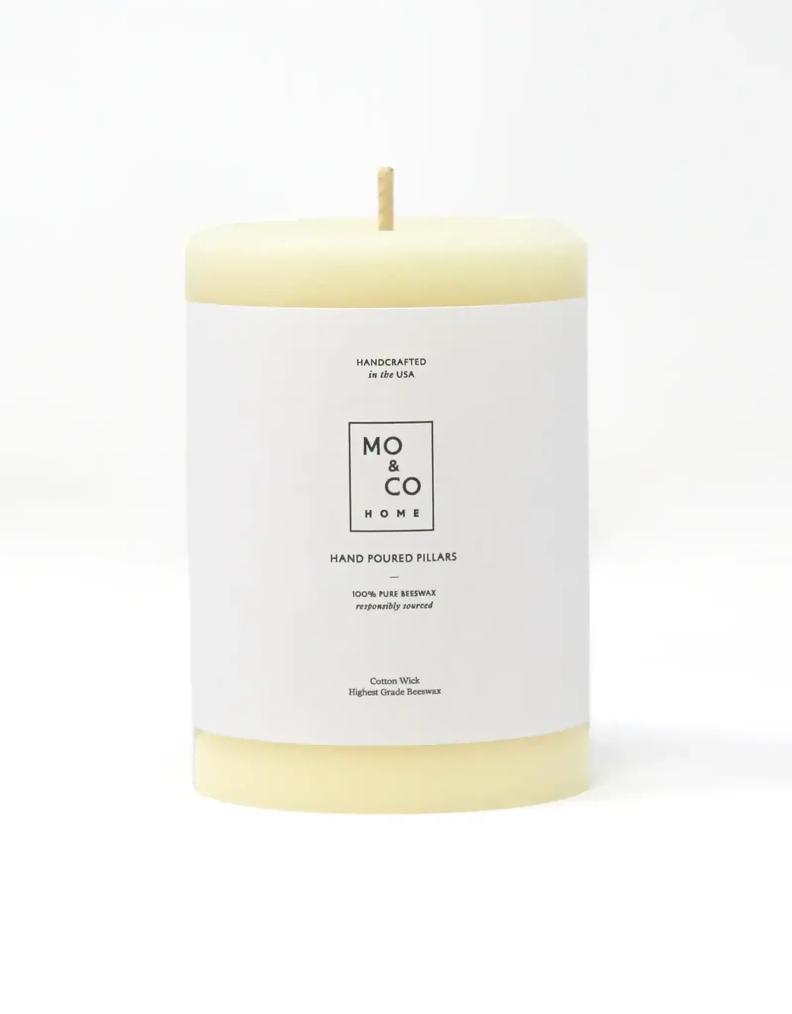 Natural White 100% Beeswax Pillar Candle