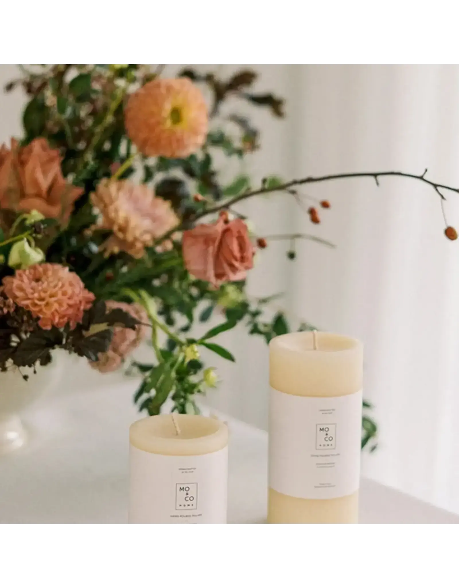 Natural White 100% Beeswax Pillar Candle
