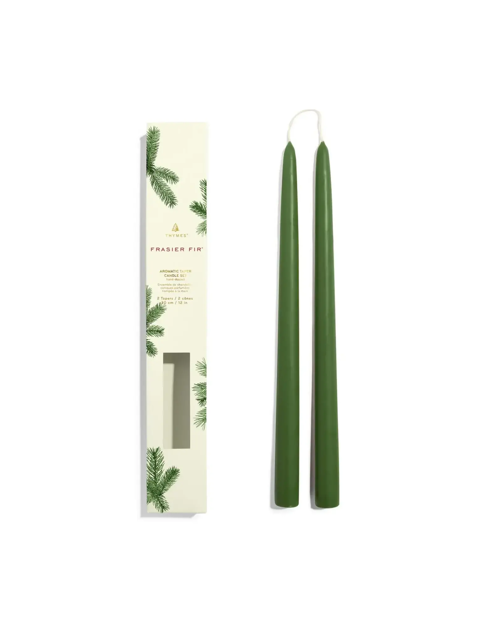 Thymes Frasier Fir 12" Taper Candle Set