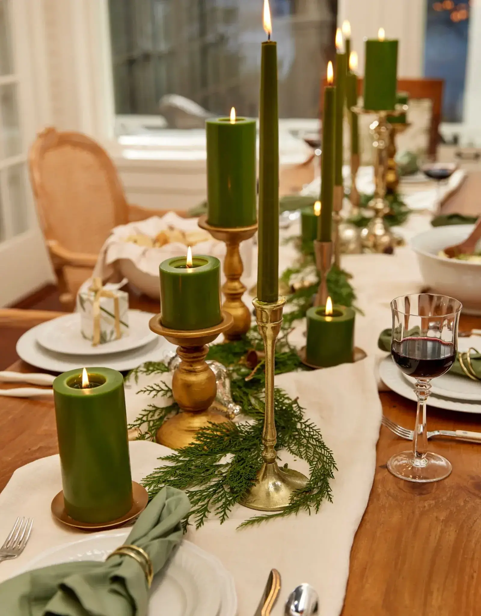 Thymes Frasier Fir 12" Taper Candle Set