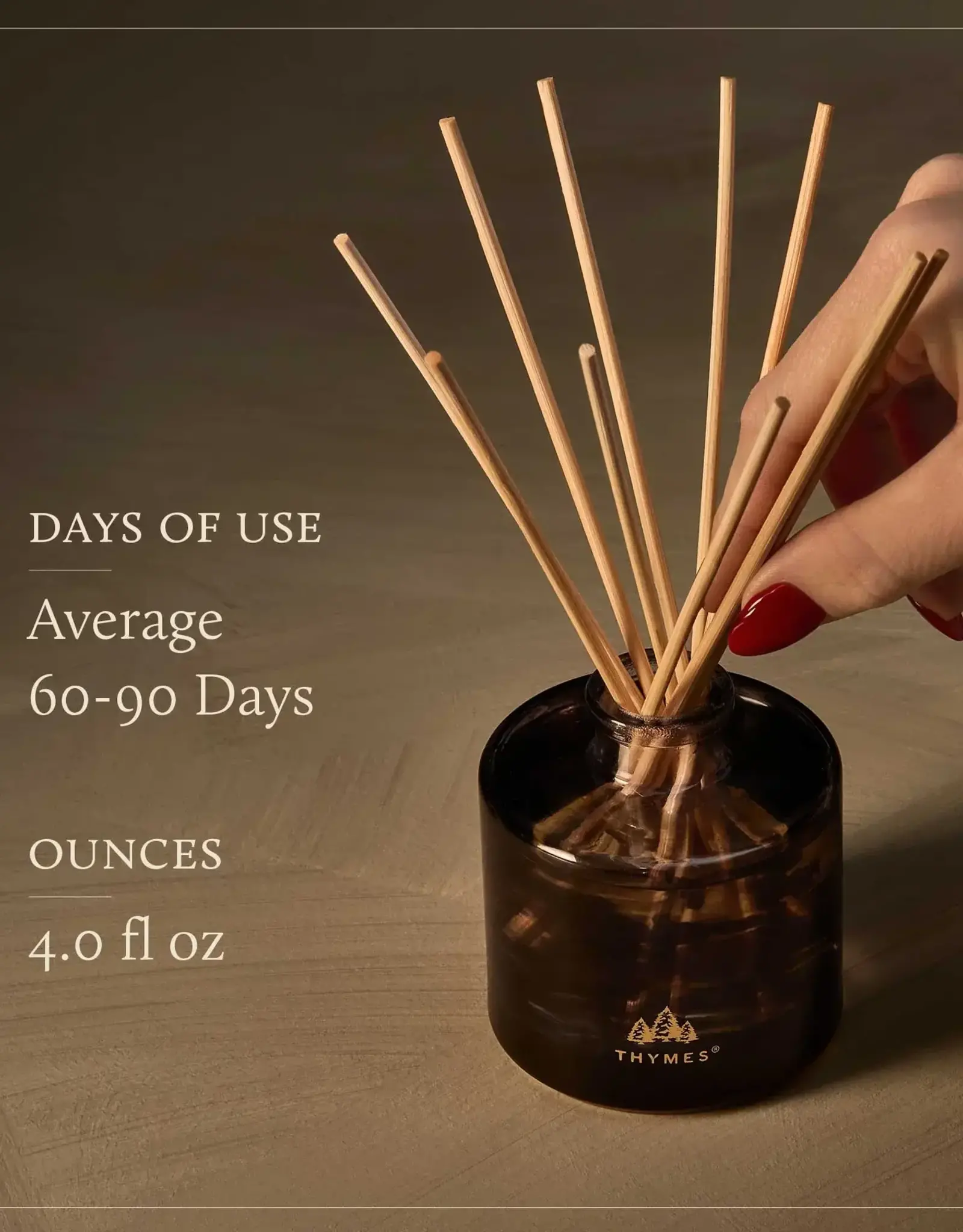 Thymes Noir Woods Petite Reed Diffuser