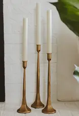 Gold Cast Iron Taper Candle Holders, Set of 3