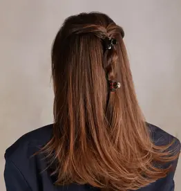 Recycled Plastic Mini Puffy Claw Clips 6pc Set- Black/Tort