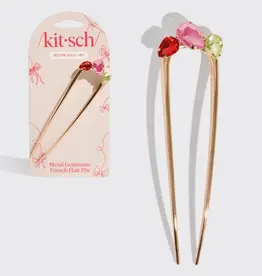 Holiday Gemstone French Hair Pin
