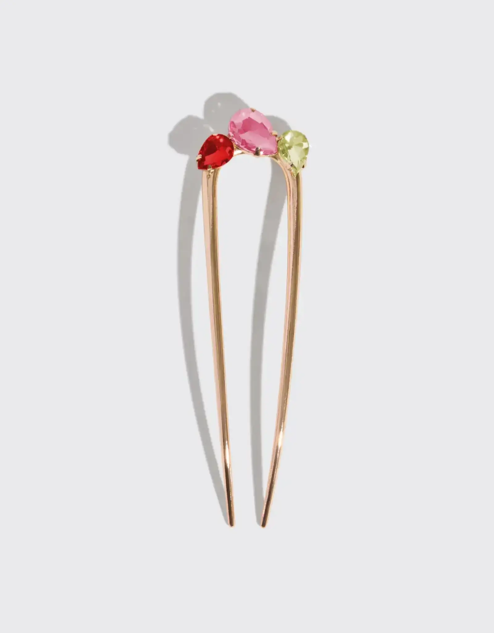 Holiday Gemstone French Hair Pin