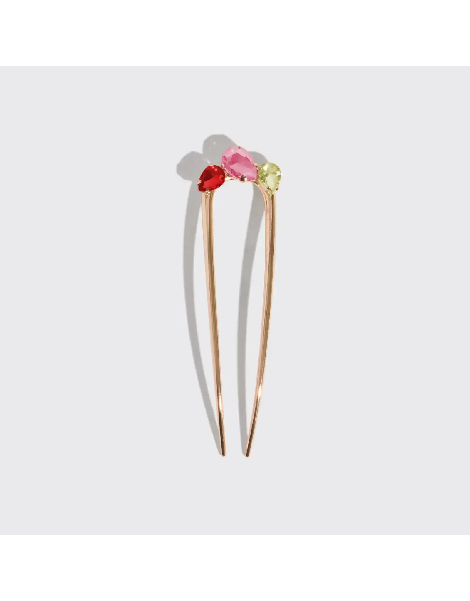 Holiday Gemstone French Hair Pin