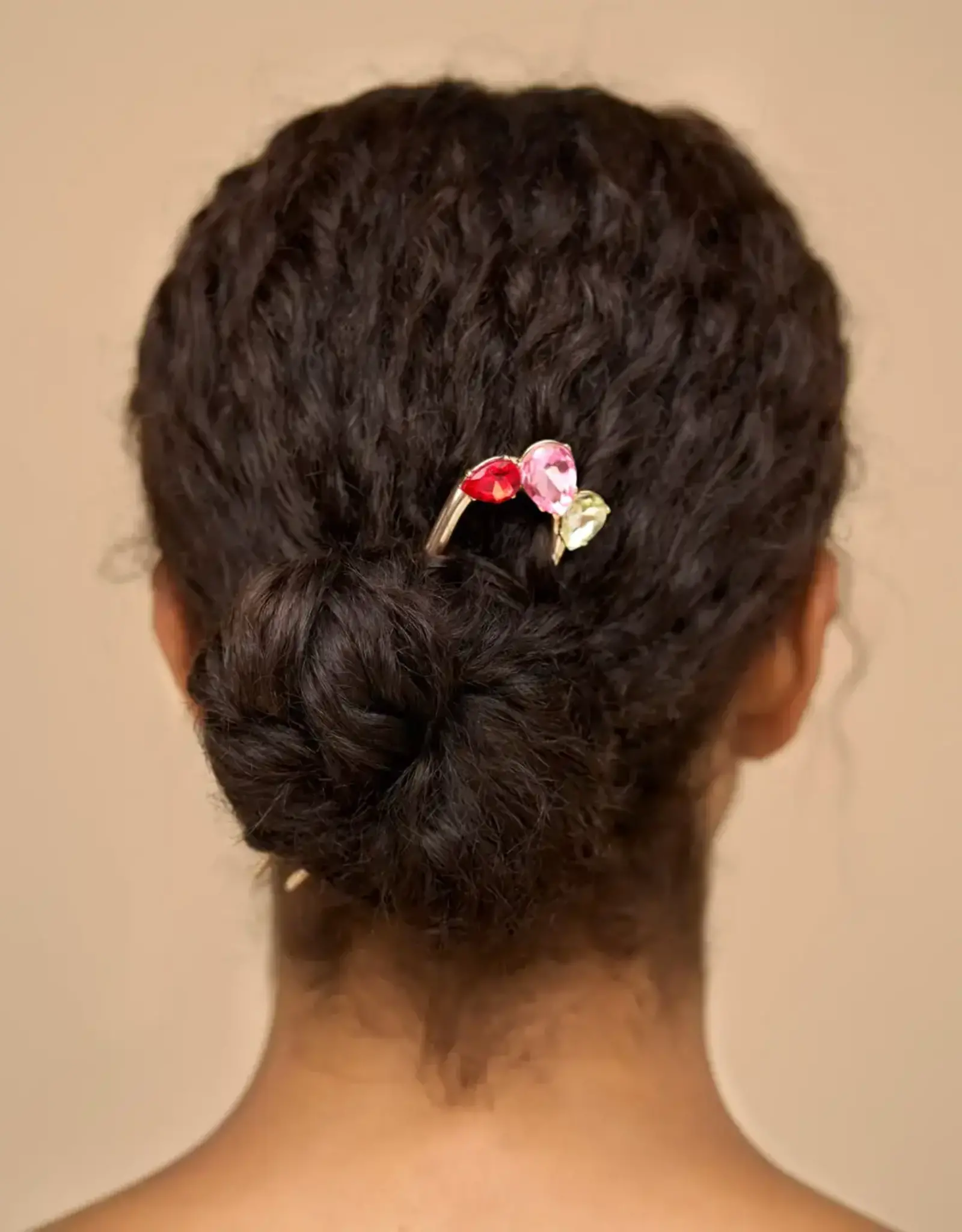 Holiday Gemstone French Hair Pin