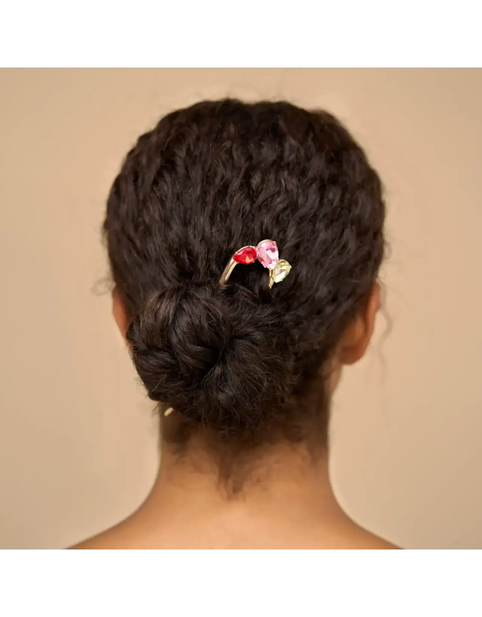 Holiday Gemstone French Hair Pin