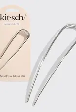Metal French Hair Pin - Silver