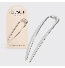 Metal French Hair Pin - Silver
