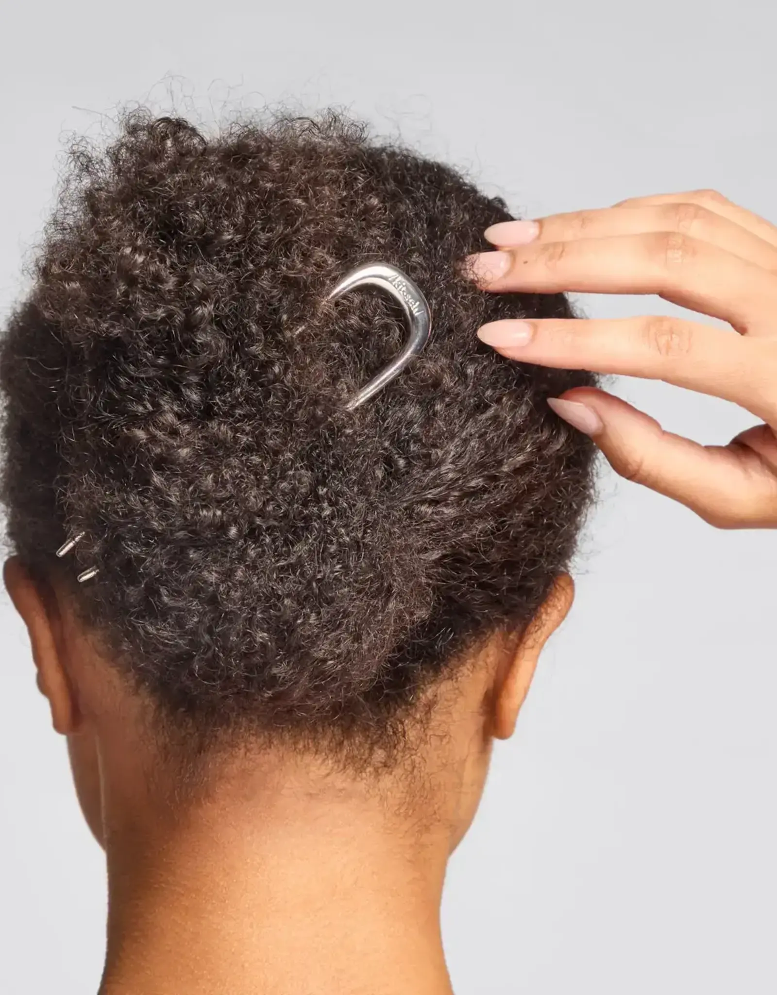 Metal French Hair Pin - Silver