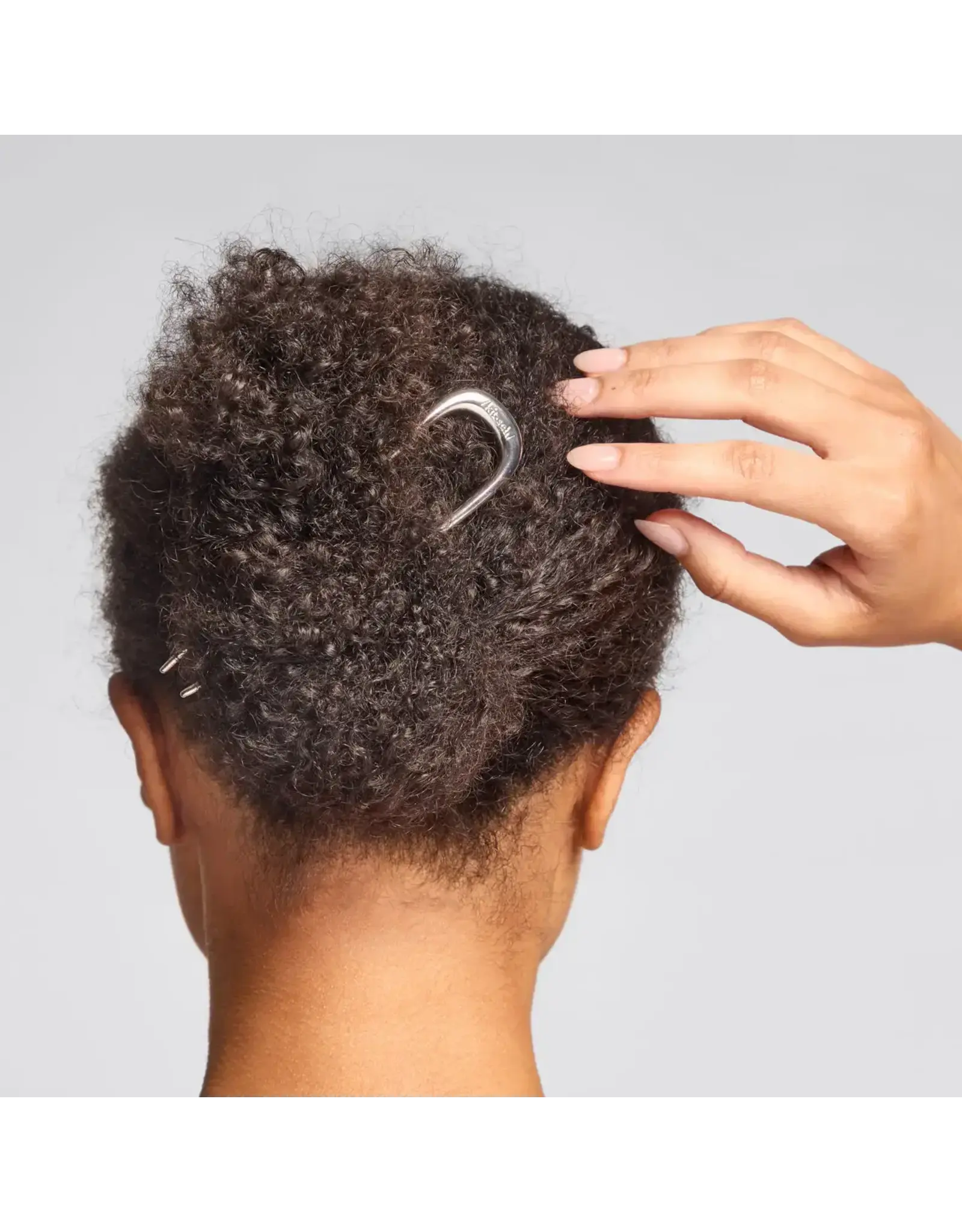 Metal French Hair Pin - Silver
