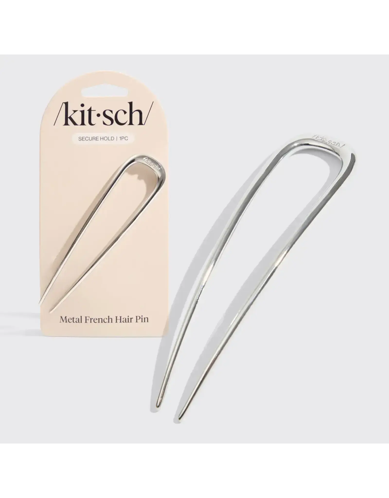 Metal French Hair Pin - Silver