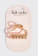 Metal Medium Open Shape Puffy Claw Clip - Gold