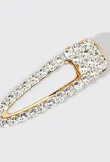 Metal Rhinestone Large Open Shape Hair Clip 1pc - Gold