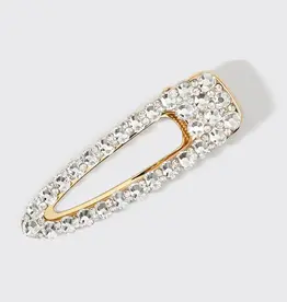 Metal Rhinestone Large Open Shape Hair Clip 1pc - Gold