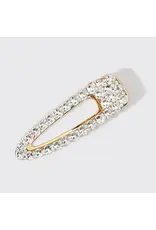 Metal Rhinestone Large Open Shape Hair Clip 1pc - Gold