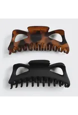 Recycled Plastic Jumbo Classic Claw Clips 2pc - Black & Tort