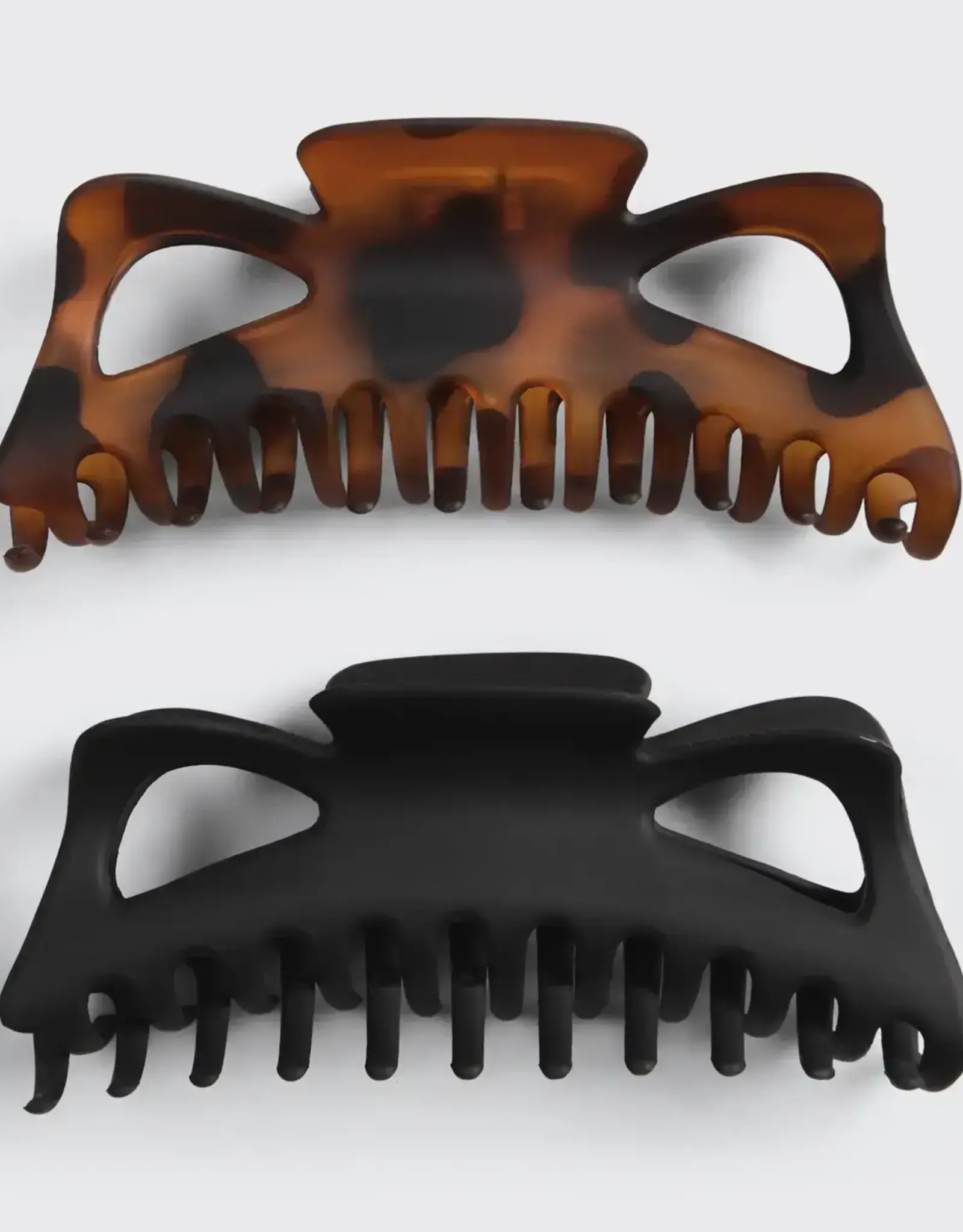 Recycled Plastic Jumbo Classic Claw Clips 2pc - Black & Tort