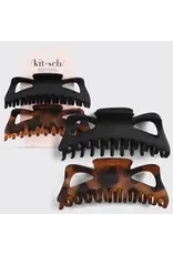 Recycled Plastic Jumbo Classic Claw Clips 2pc - Black & Tort