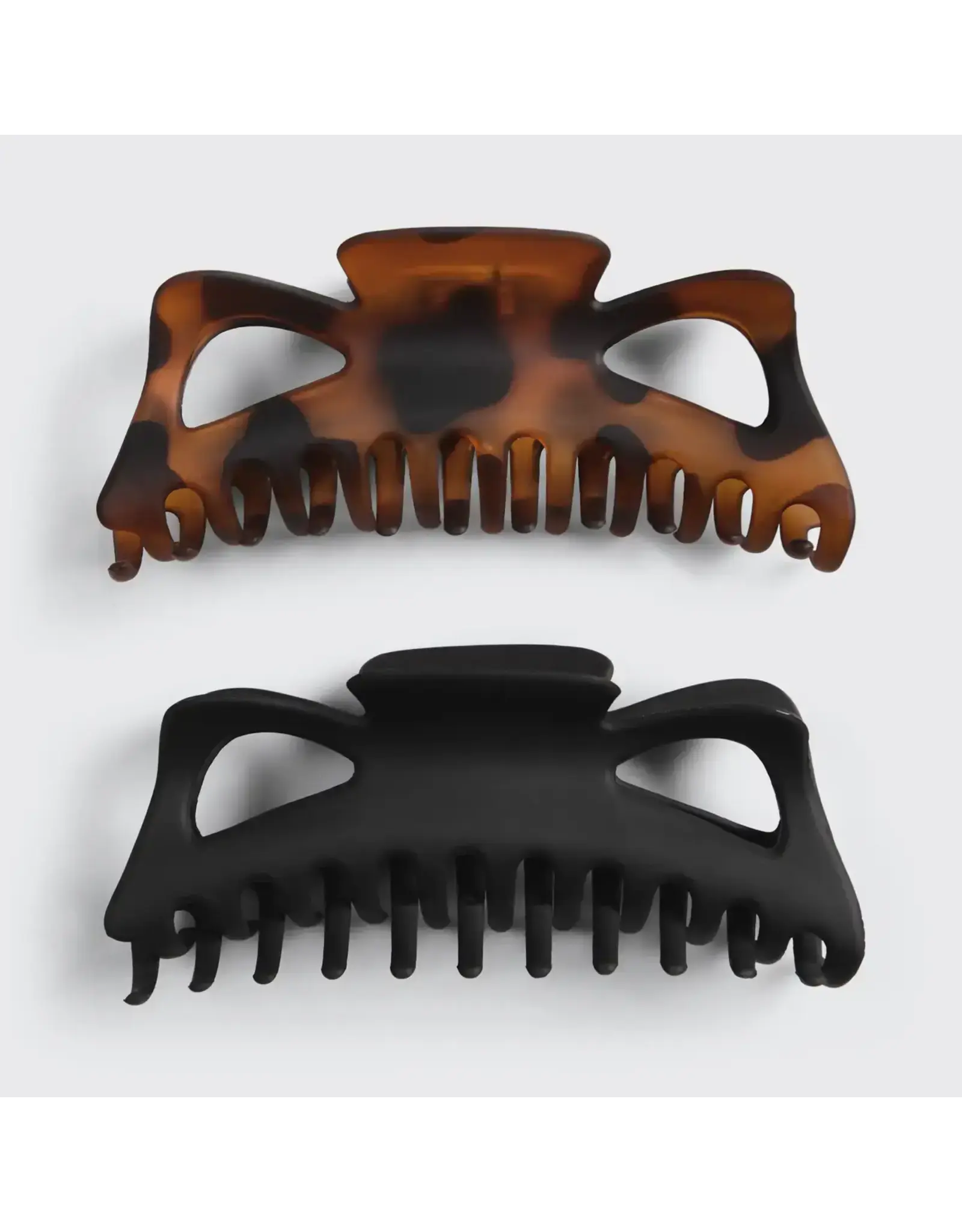 Recycled Plastic Jumbo Classic Claw Clips 2pc - Black & Tort