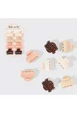 Recycled Plastic Mini Cloud Claw Clips 8pc Set - Rosewood
