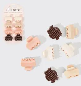 Recycled Plastic Mini Cloud Claw Clips 8pc Set - Rosewood