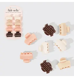 Recycled Plastic Mini Cloud Claw Clips 8pc Set - Rosewood