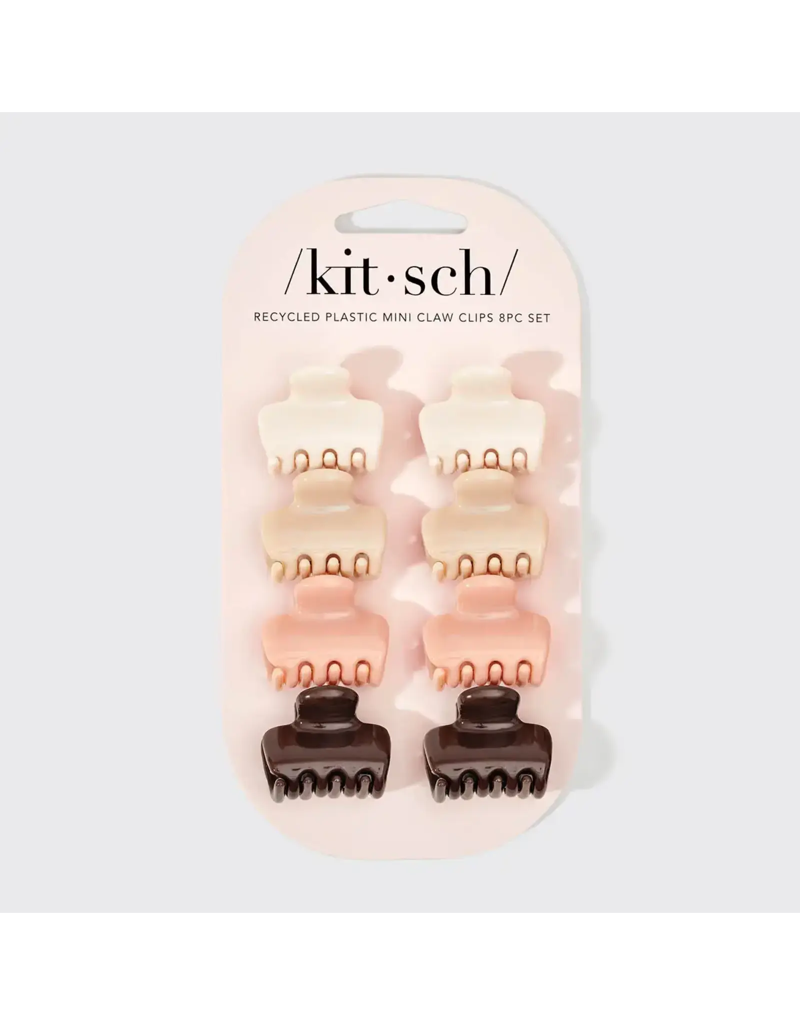 Recycled Plastic Mini Cloud Claw Clips 8pc Set - Rosewood