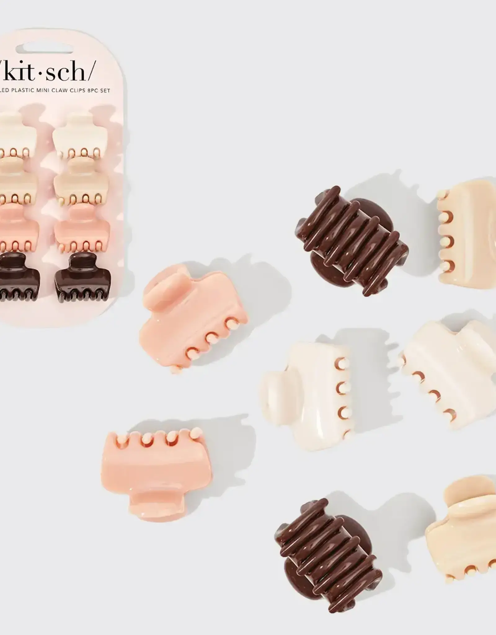 Recycled Plastic Mini Cloud Claw Clips 8pc Set - Rosewood