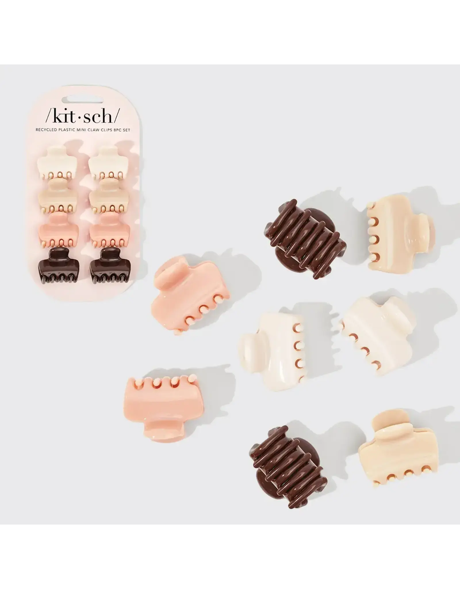 Recycled Plastic Mini Cloud Claw Clips 8pc Set - Rosewood