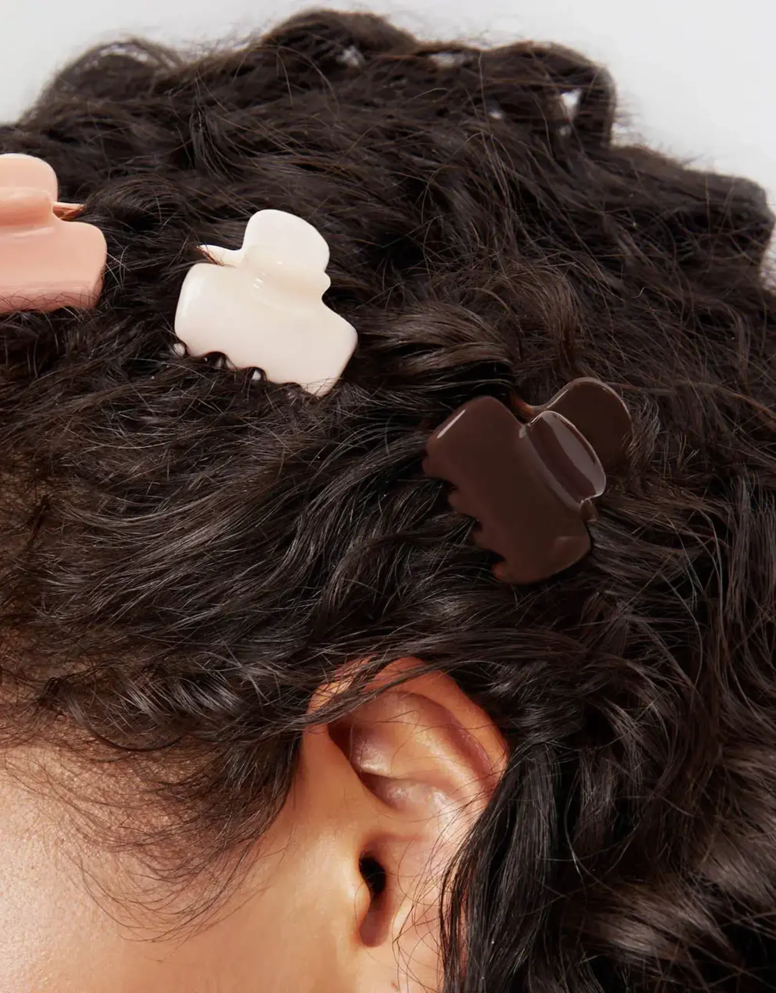 Recycled Plastic Mini Cloud Claw Clips 8pc Set - Rosewood