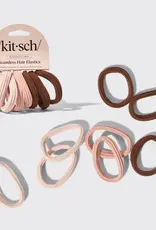 Recycled Seamless Hair Elastics 8pc Set- Rosewood