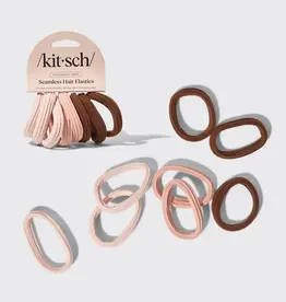 Recycled Seamless Hair Elastics 8pc Set- Rosewood