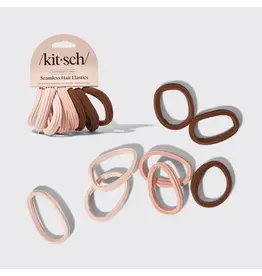 Recycled Seamless Hair Elastics 8pc Set- Rosewood