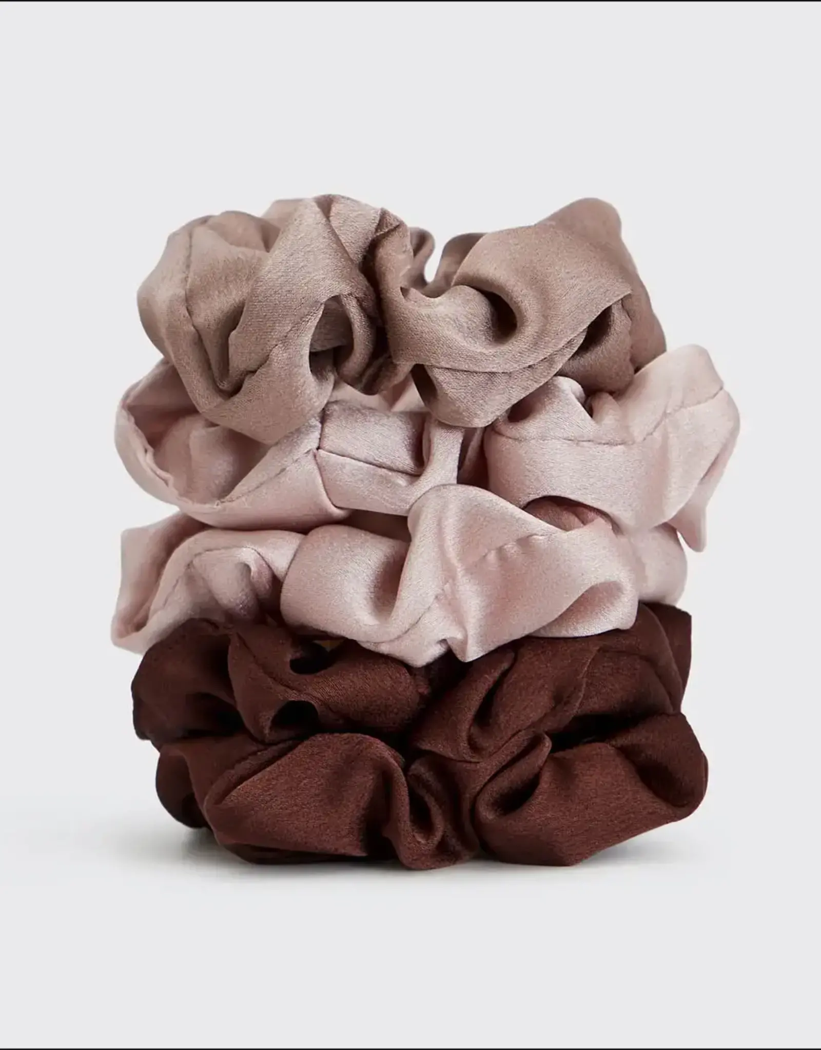 Satin Sleep Scrunchies 5pc- Cameo